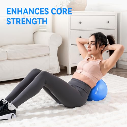 9 Inch Pilates Ball, Mini Exercise Ball for Yoga, Barre & Fitness Training - color: 1LightPink