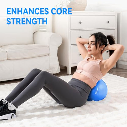 9 Inch Pilates Ball, Mini Exercise Ball for Yoga, Barre & Fitness Training - color: 1Purple&1Pink