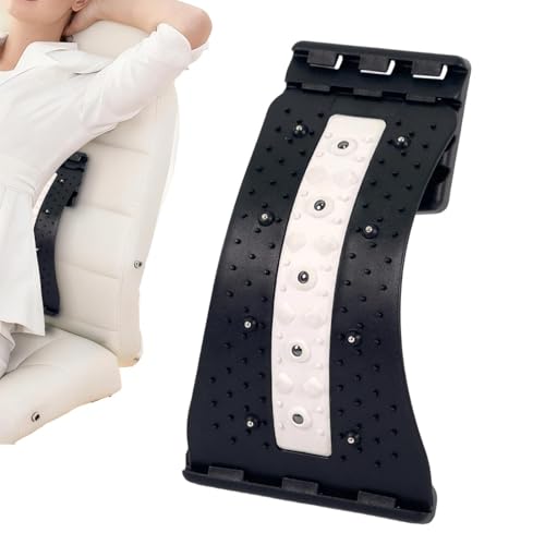 Lumbar Back Stretcher Curved 4 Level Adjustable with Massage Points - color: Black and White