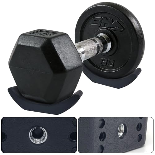 12 Pack Dumbbell Saddles, Heavy Duty Anti-Roll Dumbbell Cradles for Rack or Floor, Non-Slip Plastic Dumbbell Holder for Round & Hex Weights, Home Gym Weight Storage Accessories Replacement