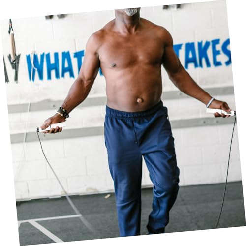 ABOOFAN Digital Cordless Jump Rope with Counter, Weighted Steel Wire Skipping Rope for Indoor Fitness and Fat Burning, 1 Handle with Switch for Men and Women Workout