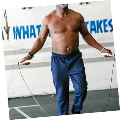ABOOFAN Digital Cordless Jump Rope with Counter, Weighted Steel Wire Skipping Rope for Indoor Fitness and Fat Burning, 1 Handle with Switch for Men and Women Workout