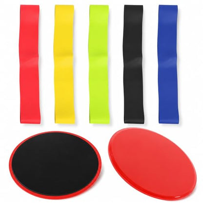 Sliding Disc Workout Sliders, Core Exercise Fitness Training Disks, Double - Sided for Carpet and Hard Floors - Low Impact, Portable, Ideal for Pilates and Home Gym