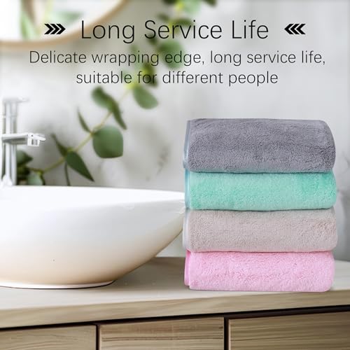 Cosy Family 6 Pack Ultra Soft Microfiber Absorbent Hand Towel, Silk Hemming Towels for Bathroom - Quick Drying - Perfect for Bath, Fitness, Gym, Shower, Hotel, and Spa - 16x28 Inch, Light Color