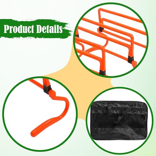 5 Pieces Agility Hurdles Field Training Speed Training Hurdles Fitness Workout Equipment Obstacle Rack Adjustable Height Foldable PVC Suitable for, Orange