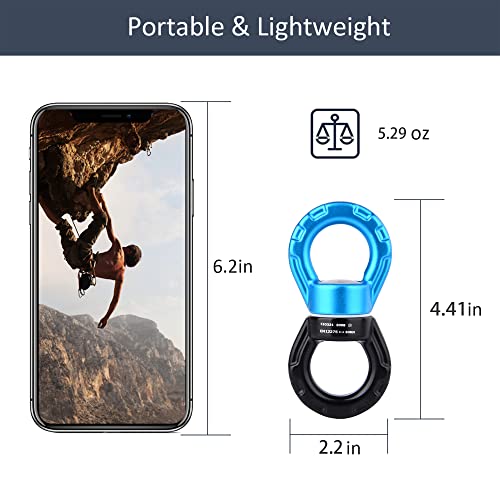 Gymnastic Rings 1100lbs Capacity with 14.76ft Adjustable Buckle Straps, Swing Swivel 35KN Breaking Strength 360° Rotator Safety Rotational Device