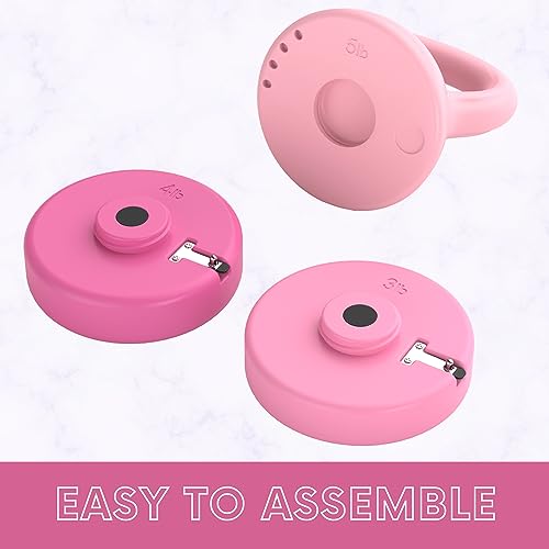 Polyfit Adjustable Kettlebell | 5 lb - 12 lb | Kettlebells Weights Set for Home Gym | Kettle Bell Sets for Women at Home - color: PINK