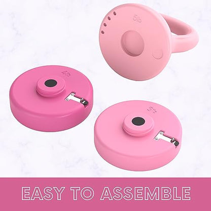 Polyfit Adjustable Kettlebell | 5 lb - 12 lb | Kettlebells Weights Set for Home Gym | Kettle Bell Sets for Women at Home - color: PINK