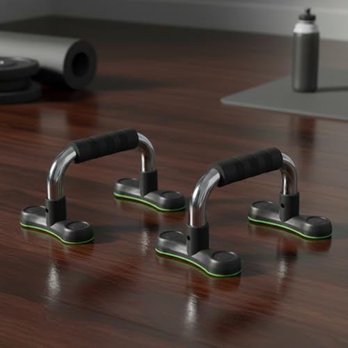 H-Shape Steel Push-Up Stands with Foam Grips - Non-Slip Base for Home Gym Strength Training (1 Pair)