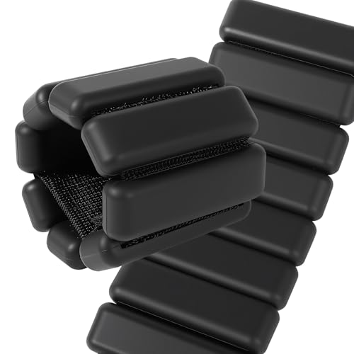 Ankle & Wrist Weights for Women – Adjustable Silicone Wrist & Ankle Weights, Wearable Arm/Leg Set for Pilates, Yoga, Walking & Strength Training (1 or 2lbs Pair Black or Pink)