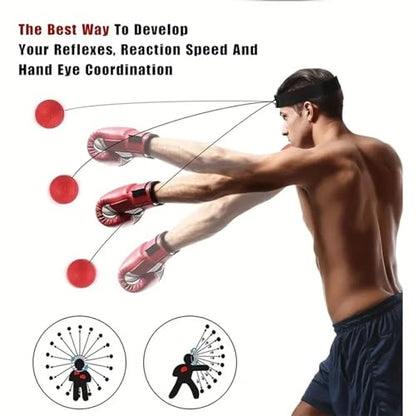 4 Difficulty Levels Boxing Reflex Ball with 1 Adjustable Headbands,MMA Training Equipment,Punching Ball,Perfect for Fight Reaction,Hand Eye Coordination,Punching Speed,Agility, for Adults and Kids