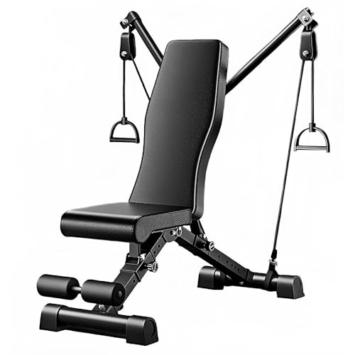 Adjustable Weight Bench for Home Gym – Foldable Strength Training Bench Press with Resistance Bands, 600lb Capacity, 7-Level Incline/Decline – Full Body Workout Equipment for Men & Women