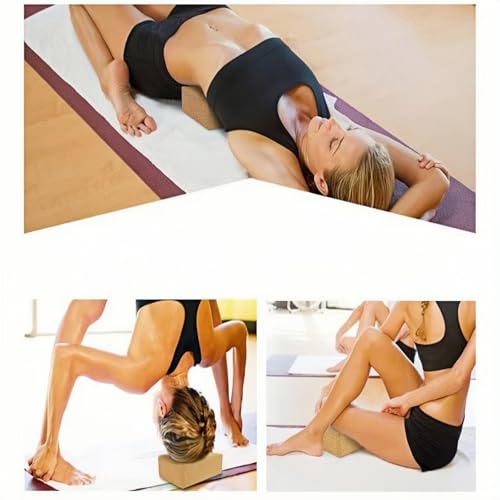 Yoga Block - Fine-Grain Cork Block, Yoga Equipment, Home Gym Accessory, Pilates Tool, Lightweight for Travel, Extra Firm Workout Accessory with Comfortable Edges