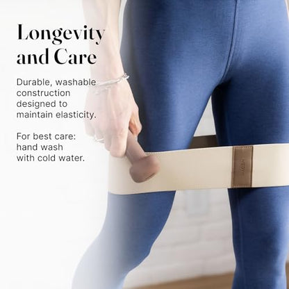 WeGym Fabric Resistance Bands, Workouts at Home, Set of 3 Bands, Exercise Bands for Lower Body Workouts, Travel Friendly Fitness Equipment, Stylish Fitness - color: Sandstone