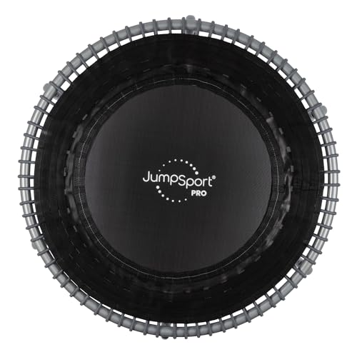 JumpSport 350 PRO 39 Inch Fitness Trampoline Indoor Rebounder Cardio Workout Equipment 300 lb Capacity - color: Graphite