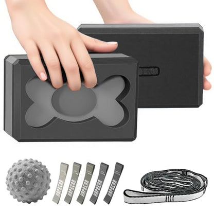 HAPBEAR Yoga Blocks 2 Pack - 9x6x3in High-Density EVA Foam with Non-Slip Textured Surface, Supportive for Deep Stretching & Lightweight - Ideal for Yoga, Pilates, Stretching Exercises