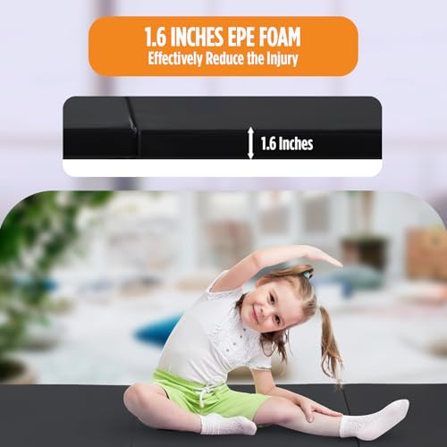 Gymnastics Mats Foldable Tumbling Mats Portable Gymnastics Exercise Mat Thick Gymnastics Tumbling Mats Pad Home Exercise Panel Mat With Carrying Handles