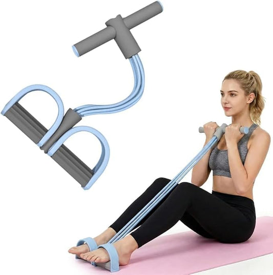 Multifunction Pedal Resistance Band, Pedal Resistance Bands with Handles - 2026 New Elastic Rubber Exercise Band for Full Body Workout, Arm, Leg - color: Blue