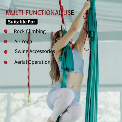 Aerial Yoga Hammock Daisy Chains Strap, Strong 22kN Adjustable with 10 Loops, No Stretch, Climbing Strap Nylon Chain Sling FOR Aerial Yoga,Swing, Hammock, Suspension, Exercise - color: Red, size: 79"×0.79"