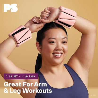 POPSUGAR Soft Wrist and Ankle Weights, Wearable Weights, Strengthens, Tones & Sculpts, Adjustable Ankle Weights for Work from Home Fitness, Gym Accessories for Women & Men