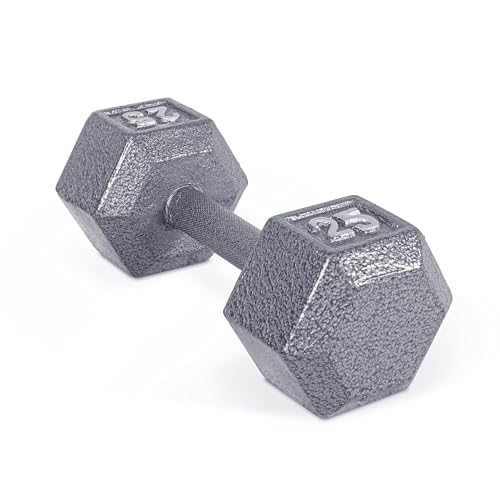 CAP Barbell Cast Iron Hex Dumbbell | Multiple Options - color: Gray, Single, size: 25 lb
