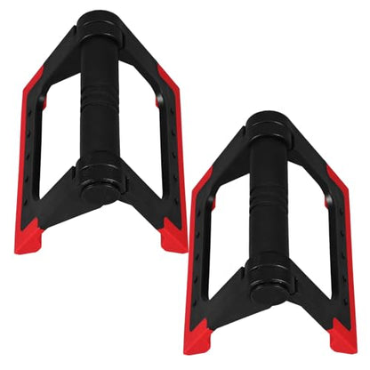 Operitacx Push-up Bars Pair Crimson Exercise Equipment Rotating Push-up Rack for Men and Women Home Gym Strength Training