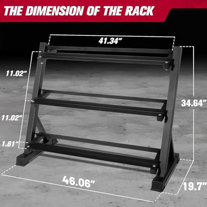 RitFit Rubber Hex Dumbbell Set with Storage Weight Rack - style: 780 LBS(5-60LB)