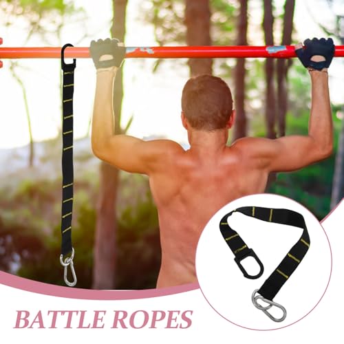 VOSAREA Weighted Sled Pulling Straps Strength Training Harness Adjustable Long Hanging Belt with Spring Buckle for Sled and Resistance Workouts