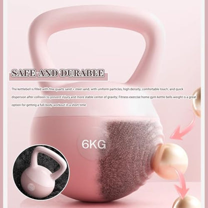 Kettlebell Home Fitness Women Soft Kettlebell Weights, New PVC Soft Rubber Kettle Ball, Does Not Damage The Floor, Practice Hip/body Shaping(Pink-2.5kg)