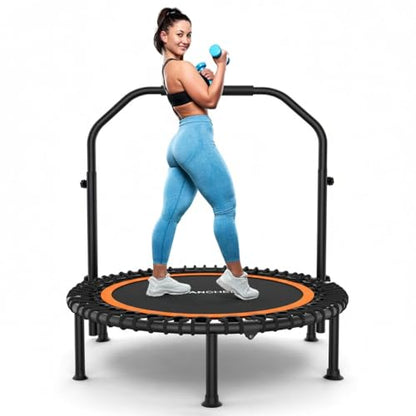ANCHEER Fitness Trampoline,40"/48" Bungee Rebounder with Adjustable Handle - color: 48-Orange