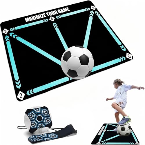Football Footstep Training Mat – Soccer Agility Mat Non-Slip Silent Indoor & Outdoor Footwork Equipment for Speed Coordination & Ball Control - size: Professional Set