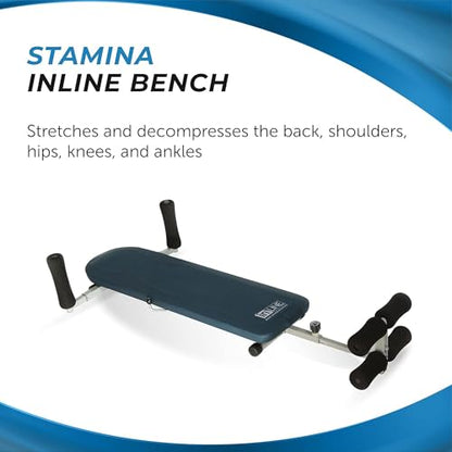 Stamina Products InLine Back Stretch Bench System, Decompress Spine and Joints for Inversion Traction Therapy, Blue Gray | Up to 250 lbs Weight Capacity; No Inversion Decompression fitness equipment