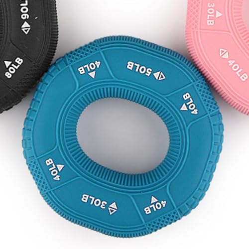 Hand Grip Strength Trainer Rings Set, Silicone Hand Exercisers with Three Resistance Levels (30-40-50lb), Finger and Wrist Forearm Trainer for Fitness and Stress Relief