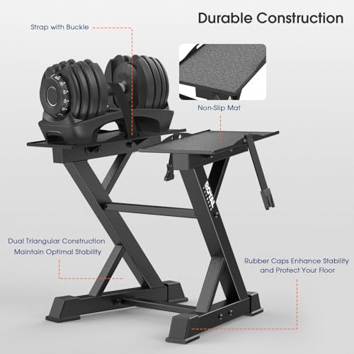 Adjustable Dumbbell Rack Weight Rack Heavy Duty, Home Gym Dumbbell Storage Stand Holder - color: Black