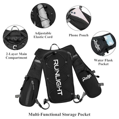 Running Vest for Women Men Lightweight Hydration Backpack Pack with 1.5L Water Bladder Bag Hydro Daypack for Hiking,Trail,Skiing,Camping,Cycling,Race,Marathon - color: Black-2