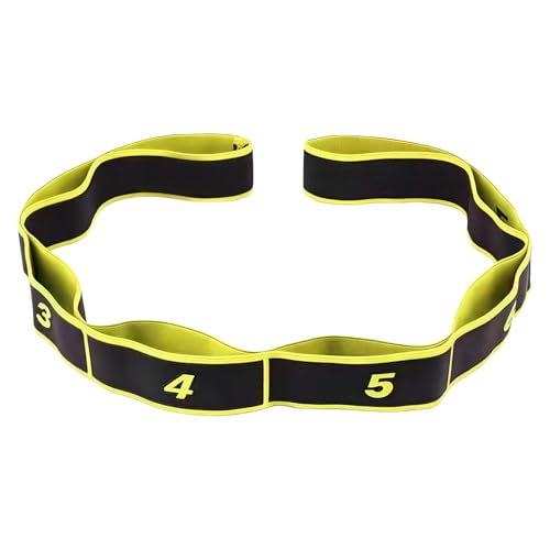 Resistance Exercise Band for Women, 8 Segment Yoga Elastic Strap for Stretching, Pilates Resistance Loop & Leg Stretcher, Tension Pull Rope for Workout, Physical Therapy, Fitness, Home Gym - color: Yellow