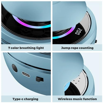 Music Jump Rope Machine Smart Skipping Rope Machine with LED Counter and Speaker, Intelligent Automatic Electric Rope Skipping Machine for Gym Party Home