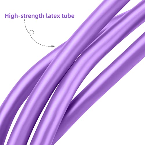 Multi-Function Tension Rope – 4 Tube Resistance Bands with Handles – Sit Up Exercise Equipment Home Gym Tummy Trainer for Men Women - color: purple