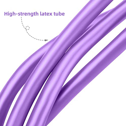 Multi-Function Tension Rope – 4 Tube Resistance Bands with Handles – Sit Up Exercise Equipment Home Gym Tummy Trainer for Men Women - color: purple