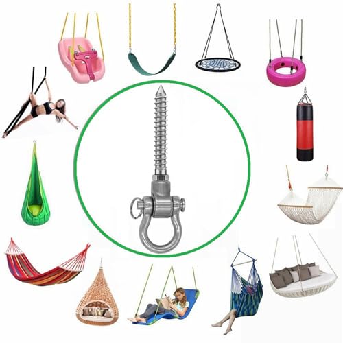 2 Bearing Swing Hangers Permanent Anti Rust Heavy Duty 180° Swing, 1500 lb Capacity sandbag Yoga Swing Hammock Chair
