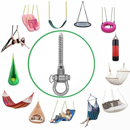 2 Bearing Swing Hangers Permanent Anti Rust Heavy Duty 180° Swing, 1500 lb Capacity sandbag Yoga Swing Hammock Chair