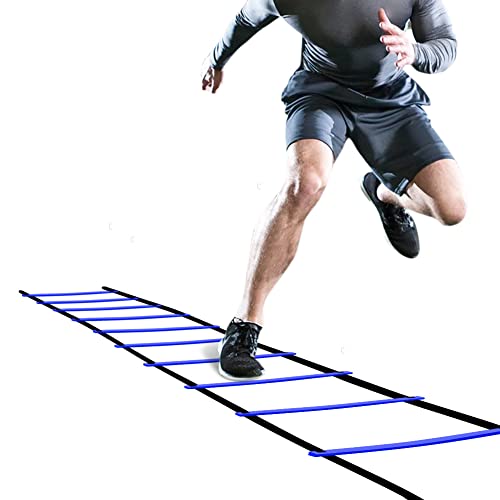 GHB Pro Agility Ladder Agility Training Ladder Speed 12 Rung 20ft with Carrying Bag - color: Blue