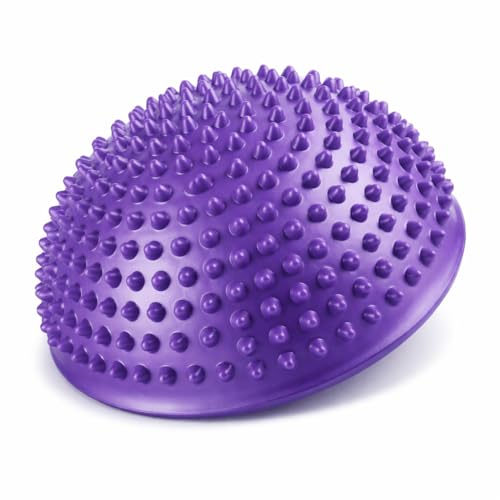 Foot Massage Ball, Inflatable Half Yoga Balls Massage Point Exercises Trainer Fitness for Kids Adults Sports Foot Massages