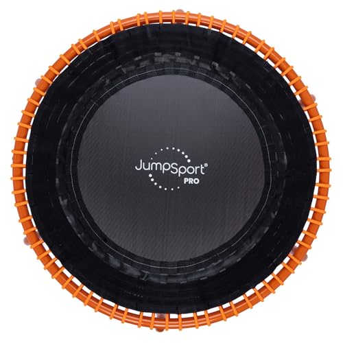JumpSport 350 PRO 39 Inch Fitness Trampoline Indoor Rebounder Cardio Workout Equipment 300 lb Capacity - color: Energize