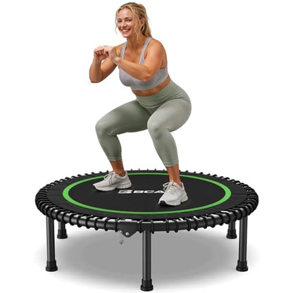 BCAN BT2 Mini Rebounder Trampoline for Adults|Bungee|No Handle|FED Fitness - color: 40-Green, size: 40IN