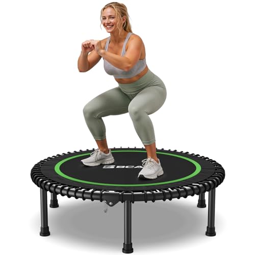 BCAN BT2 Mini Rebounder Trampoline for Adults|Bungee|No Handle|FED Fitness - color: 40-Green, size: 40IN