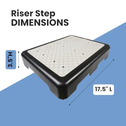 Riser Step Stool - 3 1/2"H Safety Half Step Platform, Indoor Outdoor Assistive Devices for Elderly