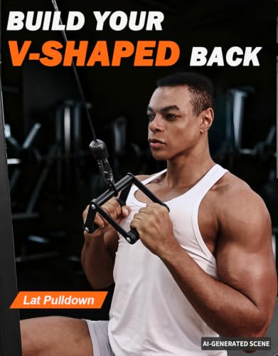 Fitarc Double D Row Handle Cable Attachments for Gym, Non-Slip V Bar Attachment for Home Gym Equipment, T Bar Row Attachment for Back Training, LAT Pulldown Attachments and Cable Machine Attachment - color: Double D Row Handle