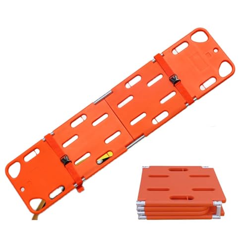 Foldable 75”x19”x1”Orange Backboard Spine Stretcher - 18lb Lightweight PE Spine Board Stretcher with Strap for EMT, Ambulance & Rescue Patient Transport(Orange)