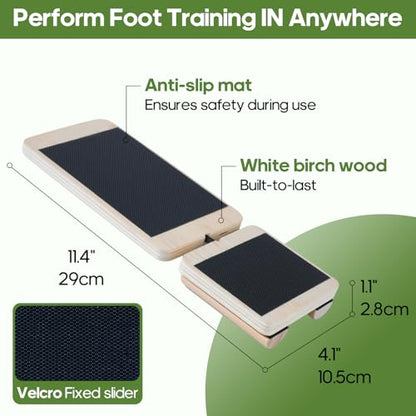 Ankle Balance Board & Sidekick Axis Board, 11.4" Portable | Ankle Strengthener & Trainer, Adjustable Foot Strengthener, Mobility, Stability & Sports Recovery, Durable Birch Wood